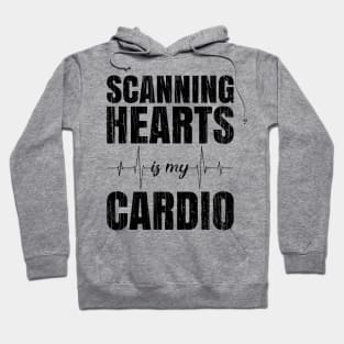 Scanning Hearts Is My Cardio // Black Hoodie